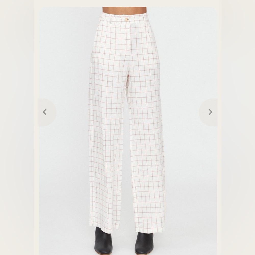 PALOMA WOOL - Riga Margherita Pants in Checked Linen EU 36